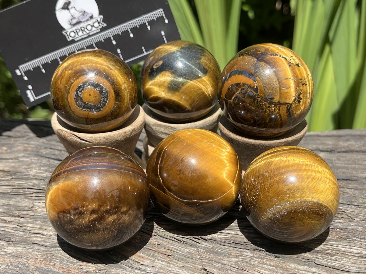 Polished Golden 40mm Tigers Eye Sphere-Ball x1 - From Prieska in South Africa