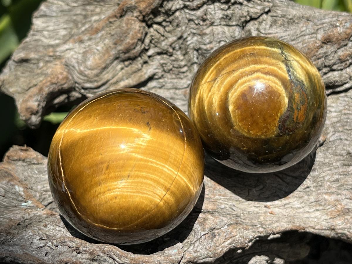 Polished Golden 40mm Tigers Eye Sphere-Ball x1 - From Prieska in South Africa