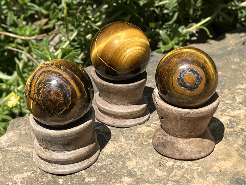 Polished Golden 40mm Tigers Eye Sphere-Ball x1 - From Prieska in South Africa
