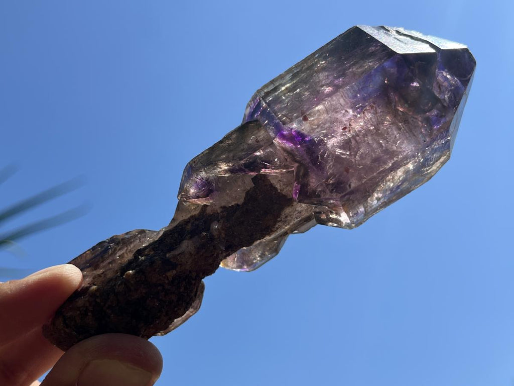 Natural Double Terminated Sceptre, Smokey Amethyst Window Crystal x 1 From Chiredzi, Zimbabwe