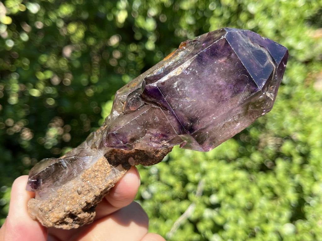 Natural Double Terminated Sceptre, Smokey Amethyst Window Crystal x 1 From Chiredzi, Zimbabwe