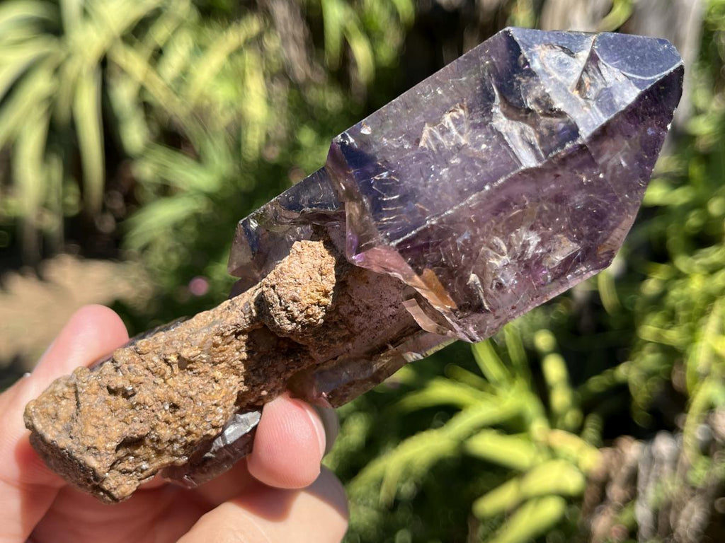 Natural Double Terminated Sceptre, Smokey Amethyst Window Crystal x 1 From Chiredzi, Zimbabwe