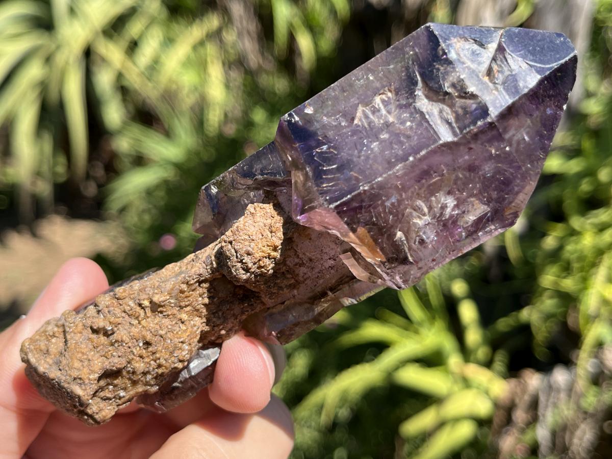 Natural Double Terminated Sceptre, Smokey Amethyst Window Crystal x 1 From Chiredzi, Zimbabwe