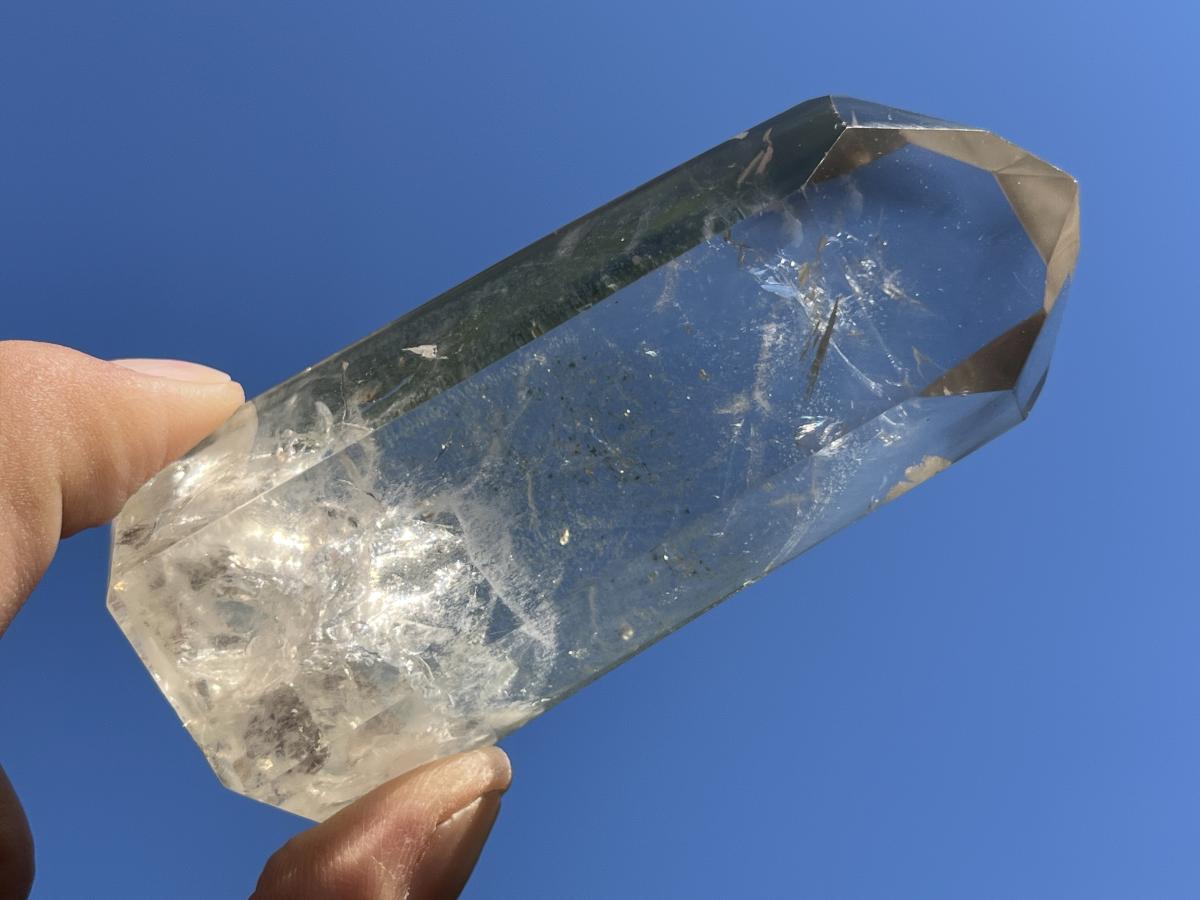 Polished Clear Wispy Smokey Phantom Quartz Crystal x 1 From Anzojorobe, Madagascar