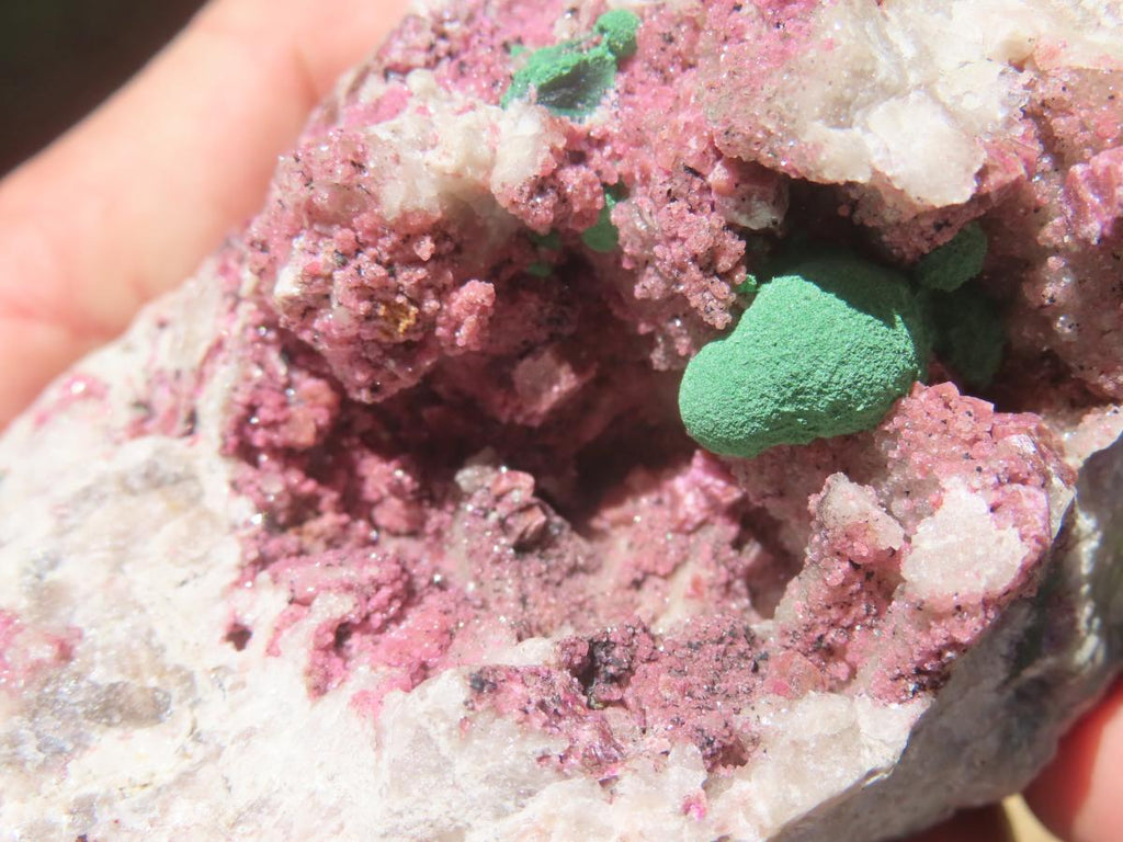 Natural Large Cobaltion Dolomite and Ball Malachite Specimen x 1 From Kakanda, Congo