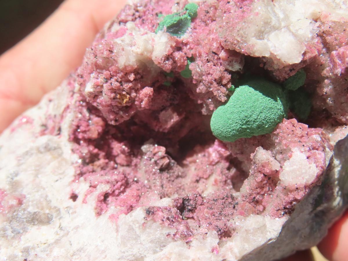 Natural Large Cobaltion Dolomite and Ball Malachite Specimen x 1 From Kakanda, Congo