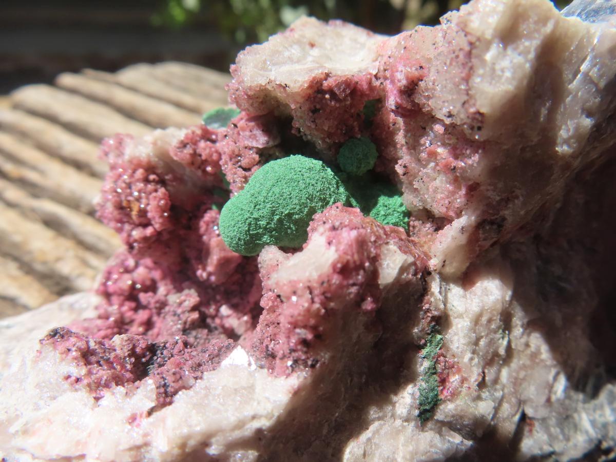 Natural Large Cobaltion Dolomite and Ball Malachite Specimen x 1 From Kakanda, Congo