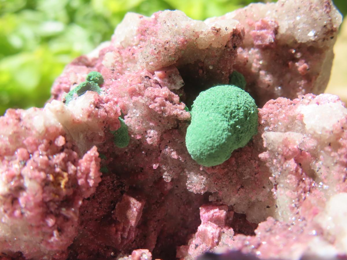 Natural Large Cobaltion Dolomite and Ball Malachite Specimen x 1 From Kakanda, Congo