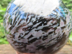 Polished Large Merlinite Gabbro Sphere with Wooden Stand x 1 From Madagascar