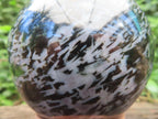 Polished Large Merlinite Gabbro Sphere with Wooden Stand x 1 From Madagascar