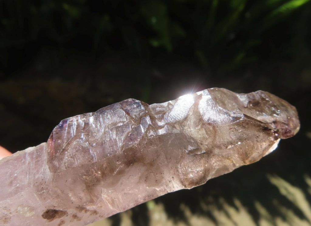 Natural Long Skeletal Smokey Amethyst Sceptre Finger Quartz x 1 From Chiredzi, Zimbabwe