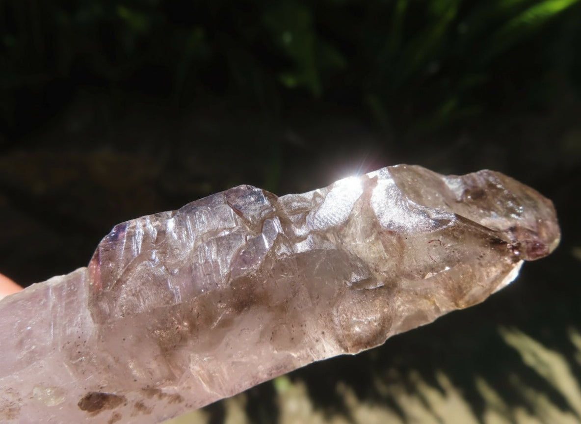 Natural Long Skeletal Smokey Amethyst Sceptre Finger Quartz x 1 From Chiredzi, Zimbabwe