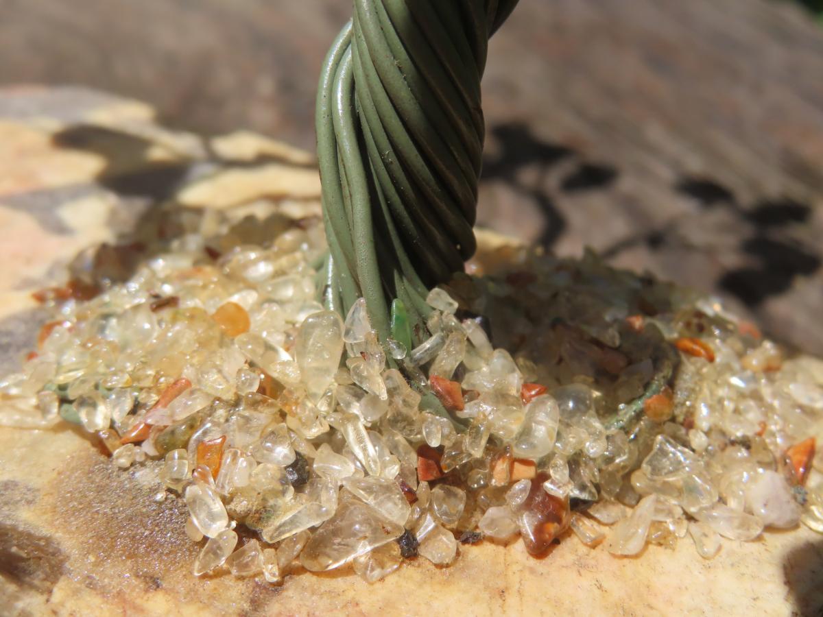 Hand Made Amazonite Gemstone Tree on Feldspar Base x 1 From Zimbabwe