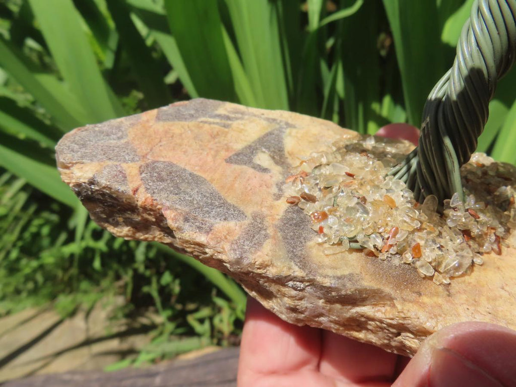 Hand Made Amazonite Gemstone Tree on Feldspar Base x 1 From Zimbabwe