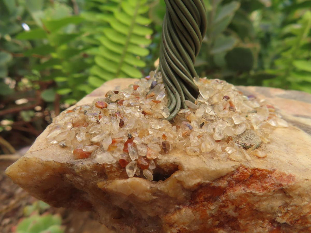 Hand Made Amazonite Gemstone Tree on Feldspar Base x 1 From Zimbabwe