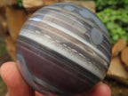 Polished Red, Grey and White Sardonyx Agate Sphere x 1 From Shashe River, Zimbabwe