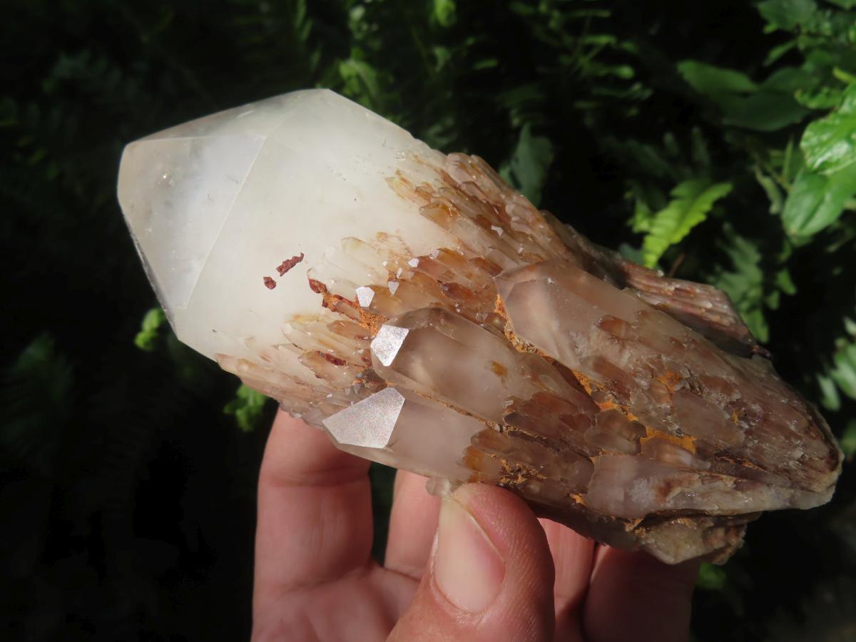 Polished White Phantom Cascading Candle Quartz Crystal x 1 From Madagascar