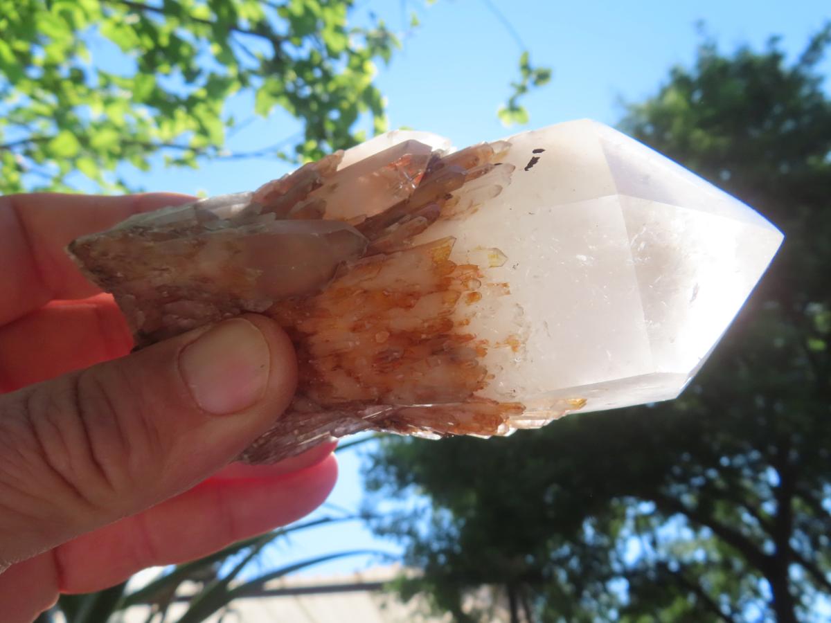 Polished White Phantom Cascading Candle Quartz Crystal x 1 From Madagascar