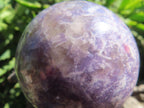 Polished Purple Lepidolite with Pink Rubellite Tourmaline Sphere x 1 From Madagascar