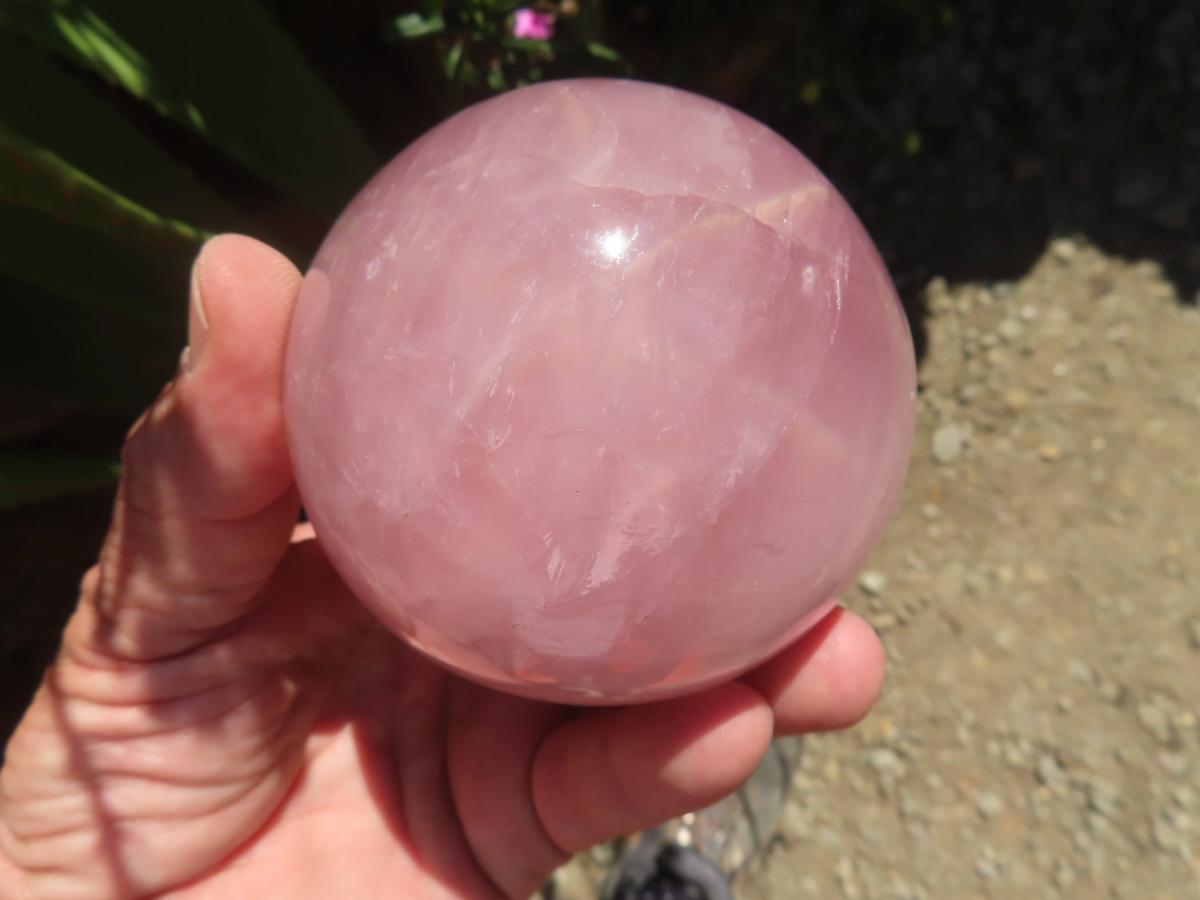 Polished Large Gemmy Star Rose Quartz Sphere x 1 From Ambatondrazaka, Madagascar