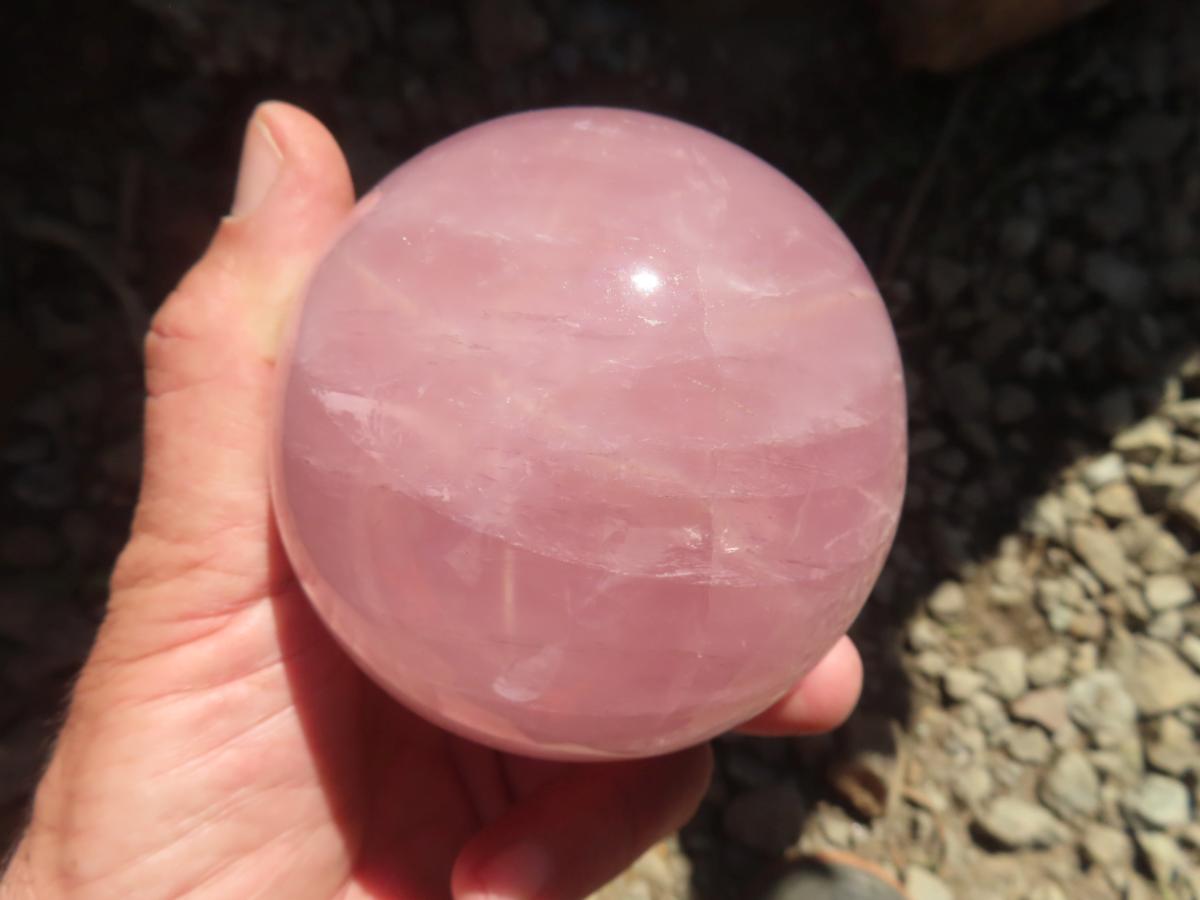 Polished Large Gemmy Star Rose Quartz Sphere x 1 From Ambatondrazaka, Madagascar