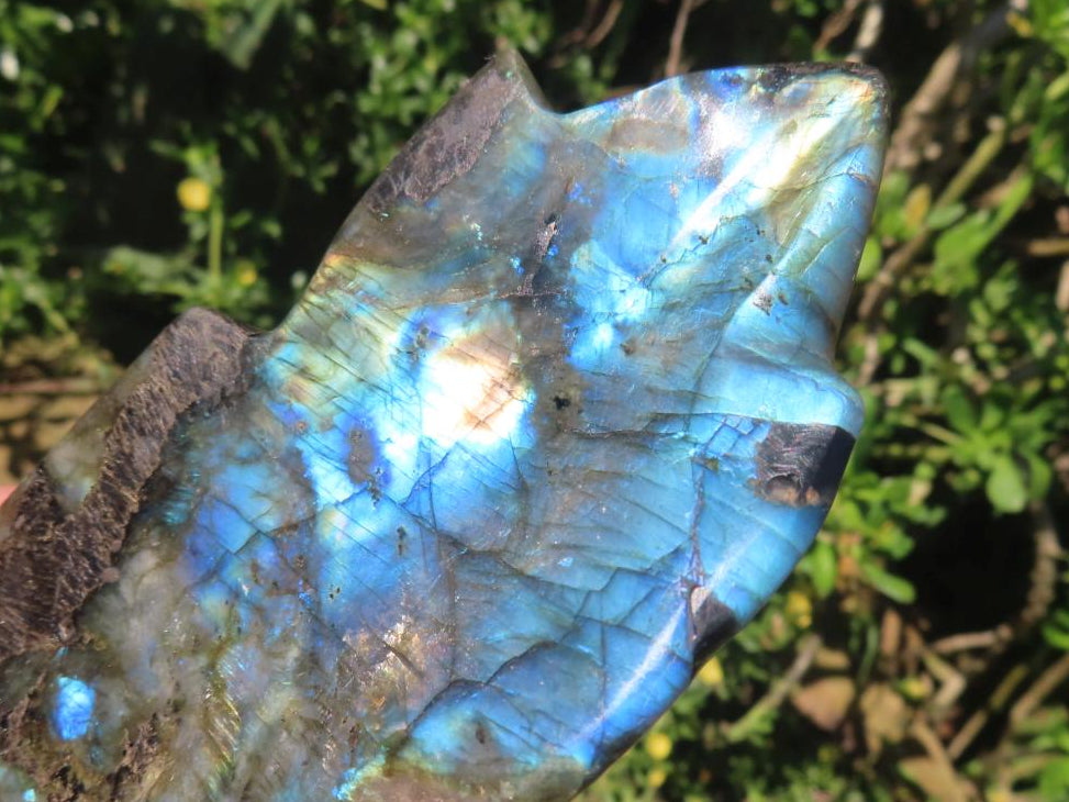 Hand Made Labradorite Leaf Dish or Ring Holder Carving x 1 From Madagascar