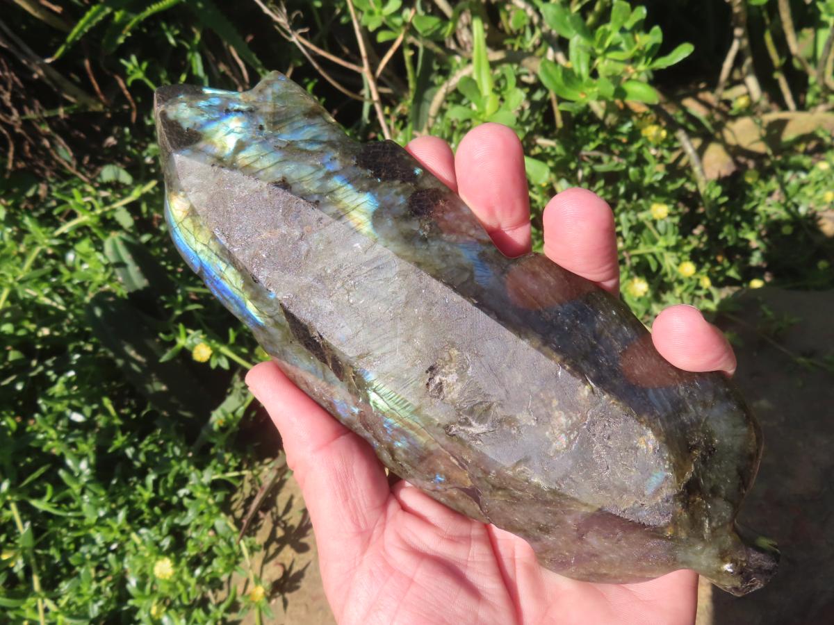 Hand Made Labradorite Leaf Dish or Ring Holder Carving x 1 From Madagascar