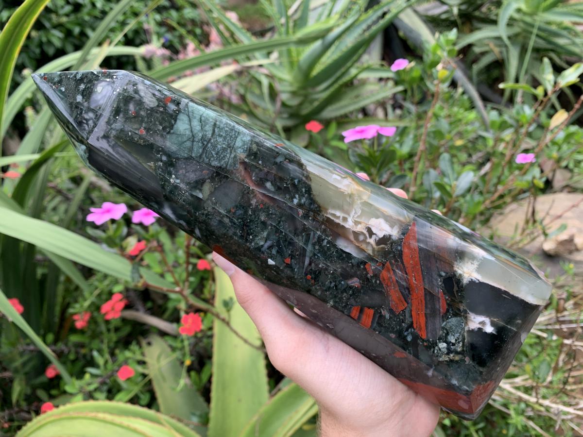Polished Large Bloodstone Tower x 1 From Swaziland