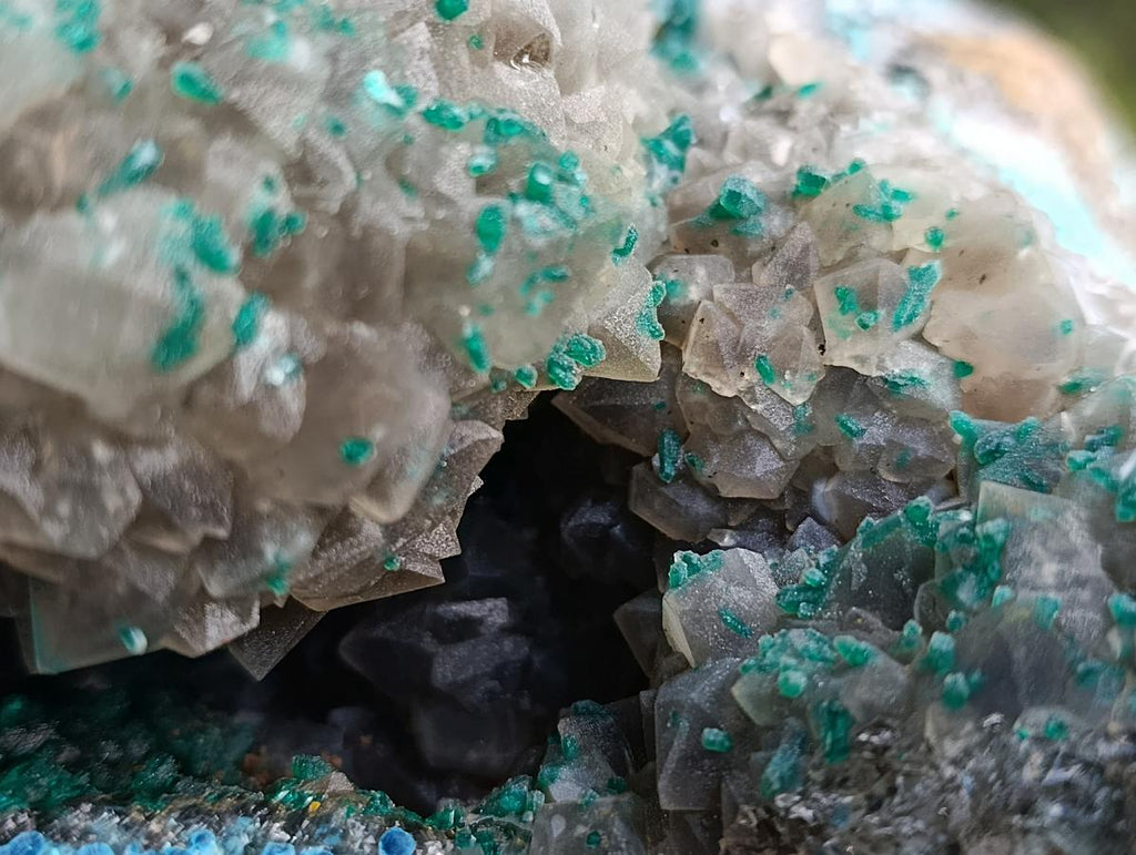 Natural XL Rare Dioptase and Drusy Dolomite Museum Specimen x 1 From Manamba Mine, Congo