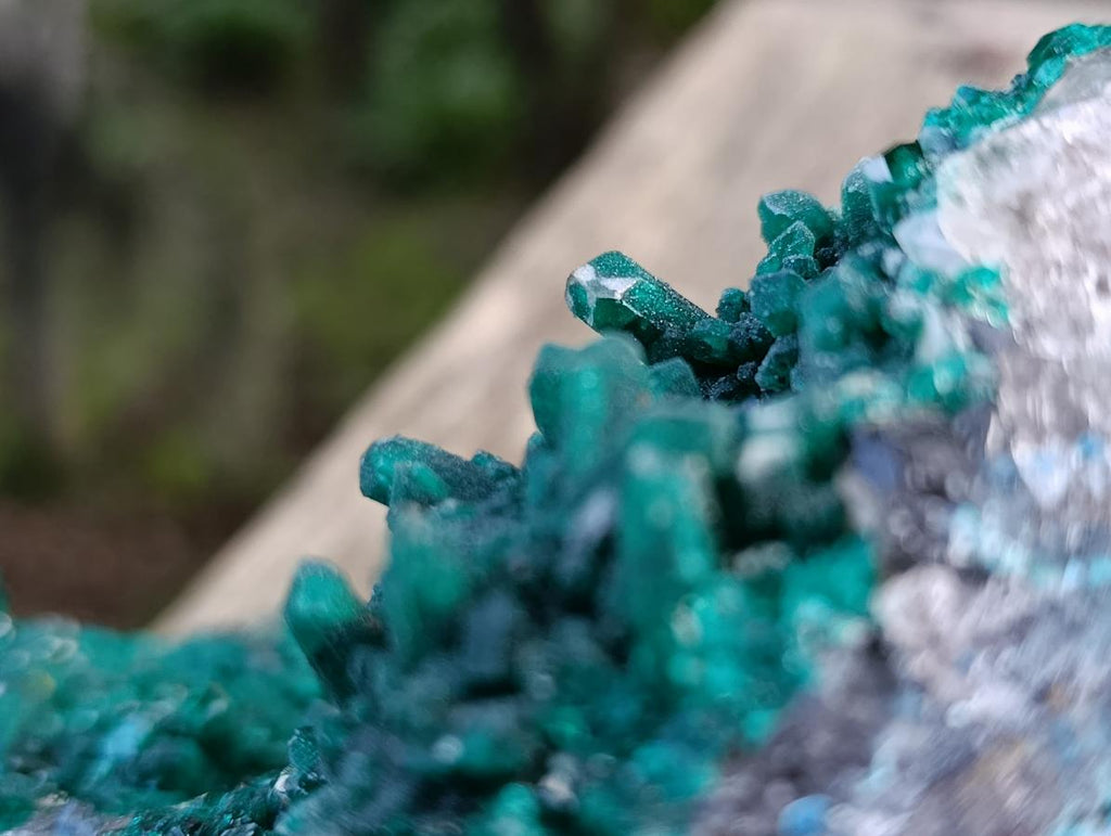 Natural XL Rare Dioptase and Drusy Dolomite Museum Specimen x 1 From Manamba Mine, Congo