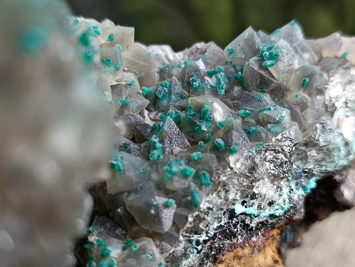 Natural XL Rare Dioptase and Drusy Dolomite Museum Specimen x 1 From Manamba Mine, Congo