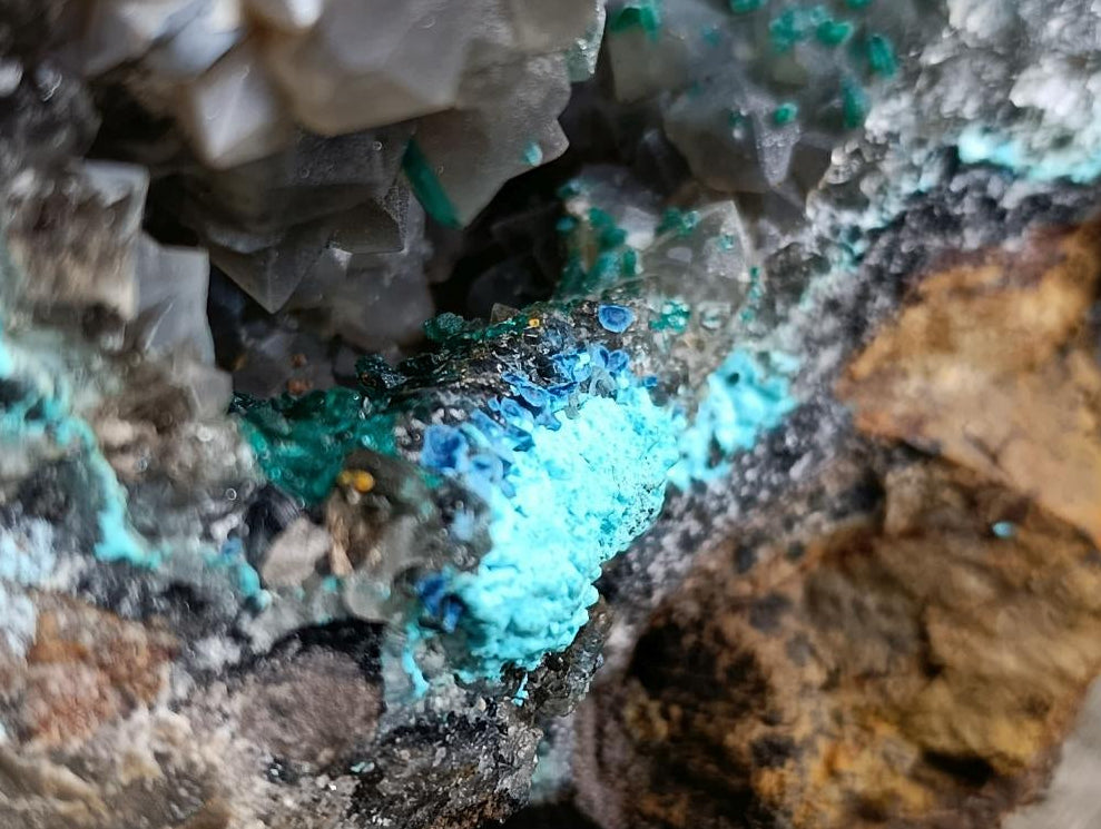 Natural XL Rare Dioptase and Drusy Dolomite Museum Specimen x 1 From Manamba Mine, Congo