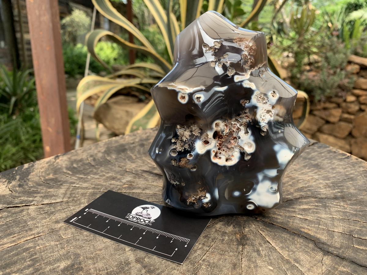 Polished Large Agate Flame Sculpture  x 1 From Madagascar