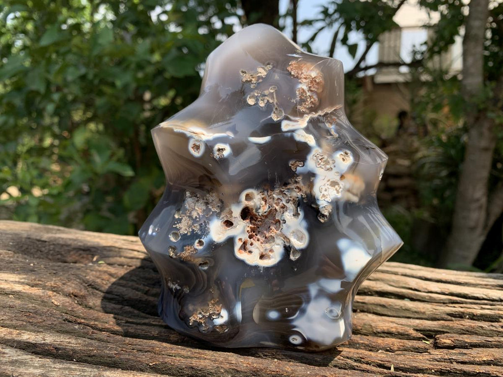 Polished Large Agate Flame Sculpture  x 1 From Madagascar
