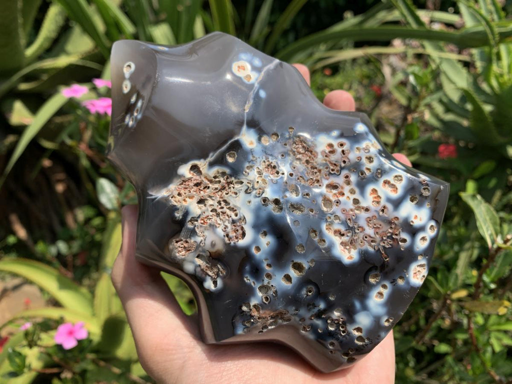 Polished Large Agate Flame Sculpture  x 1 From Madagascar