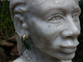 Hand Made XXL Traditional African Woman Bust White Marble Sculpture x 1 From Zimbabwe