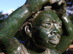 Hand Made XL Dancing Woman Verdite Bust Sculpture x 1 From Zimbabwe
