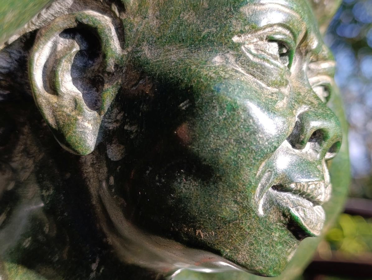 Hand Made XL Dancing Woman Verdite Bust Sculpture x 1 From Zimbabwe