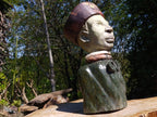 Hand Carved Verdite and African Butter Jade Royal African Woman Bust Sculpture x 1 From Southern Africa