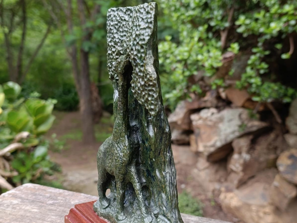 Hand Made Green Verdite Giraffe Carving x 1 From Zimbabwe