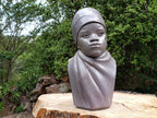 Hand Made Young African Girl Wonder Stone Bust Sculpture x 1 From Zimbabwe