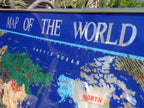 Hand Made Vintage Lapis Lazuli World Map With Time Zone Clocks x 1 From China