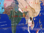 Hand Made Vintage Lapis Lazuli World Map With Time Zone Clocks x 1 From China