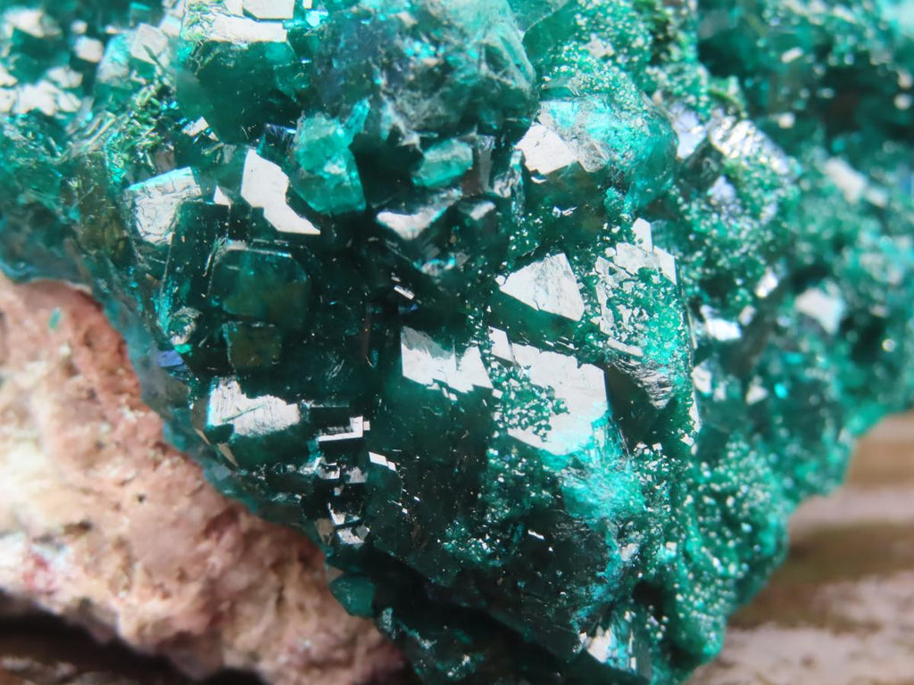 Natural Dioptase Specimen on a Dolomite Matrix x 1 From Likasi, Congo