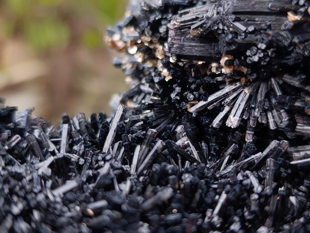 Natural Schorl Black Tourmaline With Hyalite Opal Specimen x 1 From Namibia