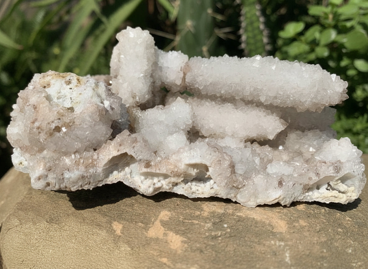 Natural Snow Finger Drusy Coated Calcite Cluster x 1 From Albert's Mountain, Lesotho