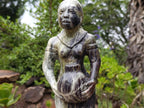 Carved African Butter Jade Traditional Lady Carrying Water Sculpture x1 From South Africa