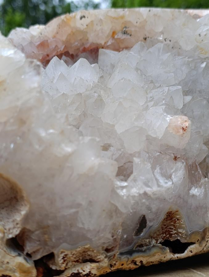 Polished XL Crystal Centre Agate Display Piece x 1 From Maintirano, Madagascar