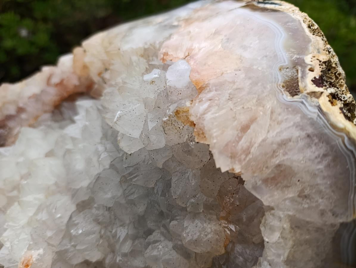 Polished XL Crystal Centre Agate Display Piece x 1 From Maintirano, Madagascar