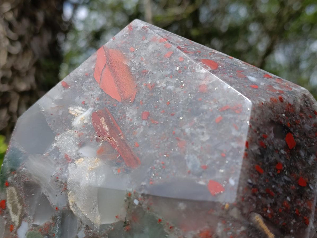 Polished XL Bloodstone with Pyrite Display Piece x 1 From Swaziland